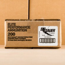 Image of SIG 9mm Luger pistol ammunition.