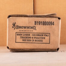 Photo of 9mm Luger FMJ ammo by Browning for sale at AmmoMan.com.