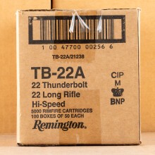 rounds of .22 Long Rifle ammo with Lead Round Nose (LRN) bullets made by Remington.