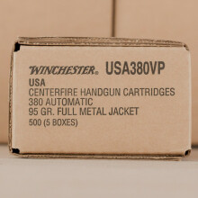 380 ACP WINCHESTER VALUE PACK 95 GRAIN FMJ (500 ROUNDS)