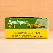 A photo of a box of Remington ammo in 32 Smith & Wesson.