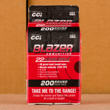  rounds of .22 Long Rifle ammo with Lead Round Nose (LRN) bullets made by Blazer.