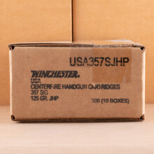 An image of 357 SIG ammo made by Winchester at AmmoMan.com.