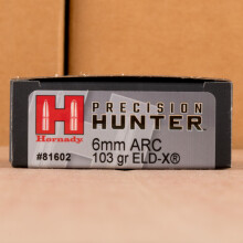 Photo of 6mm ARC ELD-X ammo by Hornady for sale.