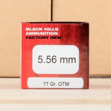 An image of 5.56x45mm ammo made by Black Hills Ammunition at AmmoMan.com.