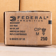 Image of Federal 223 Remington rifle ammunition.