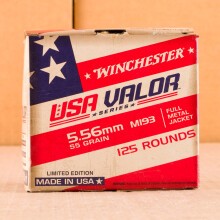 Photo detailing the 5.56x45 WINCHESTER USA VALOR 55 GRAIN FMJ M193 (1250 ROUNDS) for sale at AmmoMan.com.