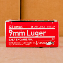 Photo of 9mm Luger FMJ ammo by Aguila for sale at AmmoMan.com.