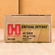 An image of .40 Smith & Wesson ammo made by Hornady at AmmoMan.com.