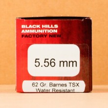 Image of Black Hills Ammunition 5.56x45mm rifle ammunition.