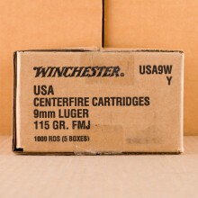 A photo of a box of Winchester ammo in 9mm Luger.