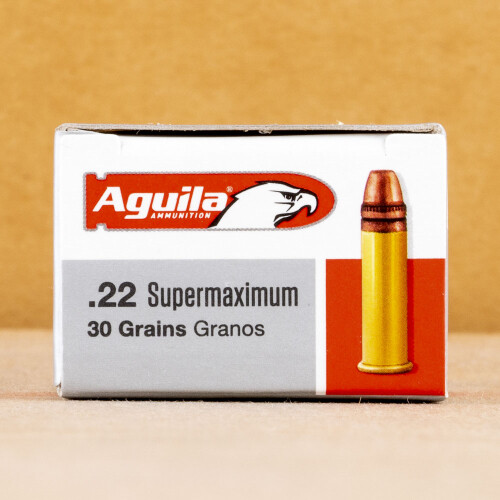 500 Rounds of 22 Long Rifle 30 Grain Aguila SuperMax HV Copper Plated Solid  Point Ammo at 