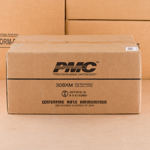 SM100匹 308 Win Ammo - 800 Rounds of 168 Grain OTM PMC Sierra X-Tac Match