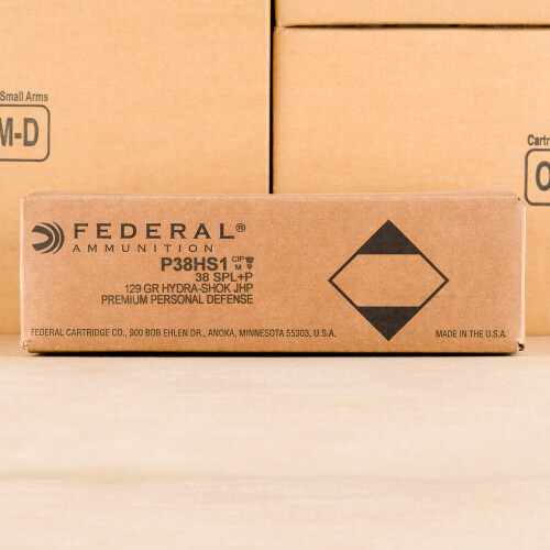 20 Rounds of 38 Special +P 129 grain Federal Hydra-Shok JHP Ammo