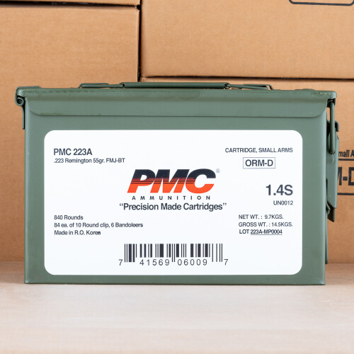 .223 REMINGTON PMC AMMO CAN 55 GRAIN FMJ-BT (840 ROUNDS)