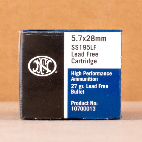 5.7x28mm - 27 gr - JHP Lead-Free - FN Herstal - 50 Rounds