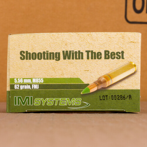 30 Rounds of 5.56x45 62 Grain IMI FMJBT M855 Ammo at AmmoMan.com