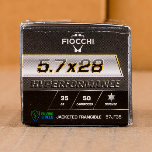 5.7x28mm Ammo - 500 Rounds of 35 Grain Jacketed Frangible Fiocchi