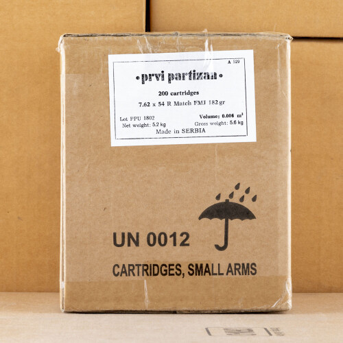 7.62x54R Ammo - 20 Rounds of Prvi Partizan 182 Grain FMJ at
