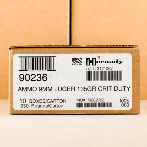 9mm Ammo at AmmoMan.com - Hornady Critical Duty 135 Grain FlexLock