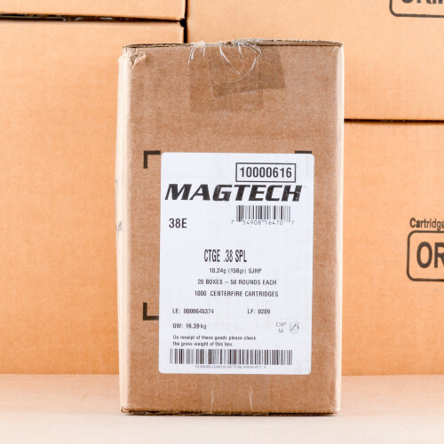 50 Round Box - 38 Special 158 Grain SJHP Hollow Point Ammo by Magtech - 38E