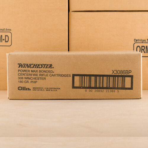 200 Rounds of Winchester Power Max Bonded 180 Grain PHP 308 Win